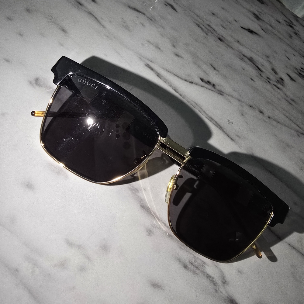 Gucci Black and Gold Sunglasses - GG0603S - Used - Picture 10 of 11